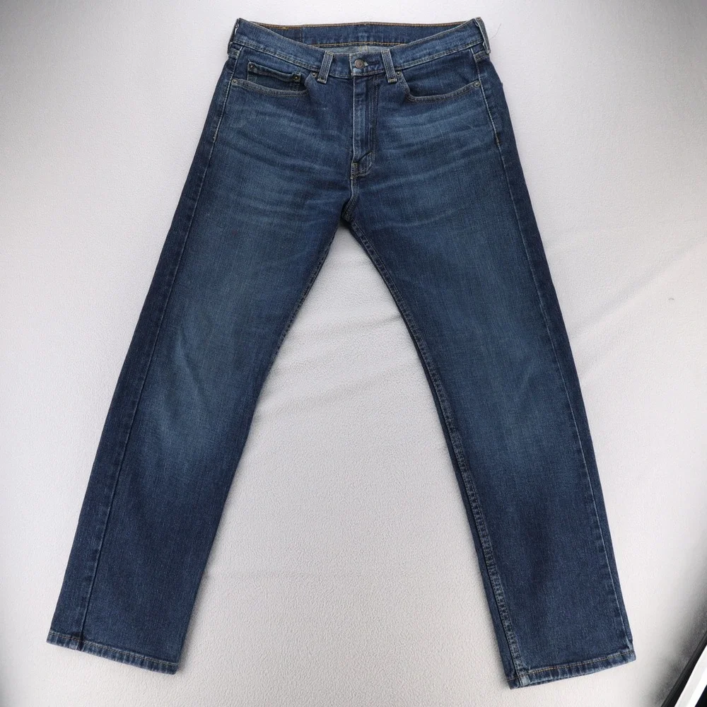 Levis 505 Regular‎ Fit Straight Leg Jeans Mens 32x30 Dark Wash Blue Denim Exc